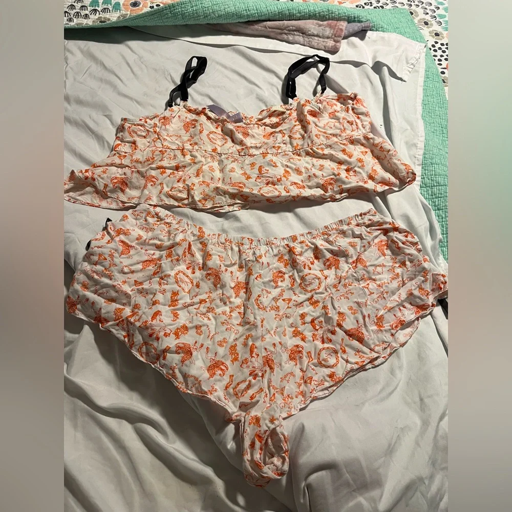 Savage X Fenty Underpinnings‎ Sleep Cami & Short Set size 2X Coquette Whimsygoth
